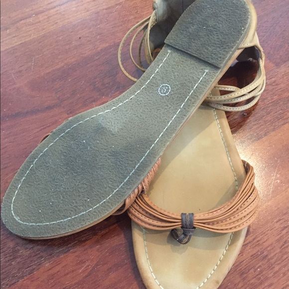 Strappy Tan Sandals - Picture 2 of 3